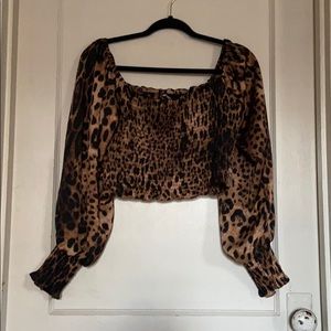 Ruched Cheeta Crop Top